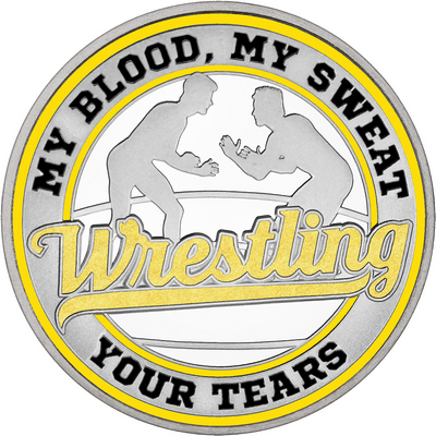 Gold "Wrestling" with Yellow Outer Circular Borders